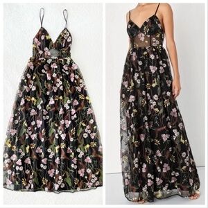 Lulu's Black Floral Maxi Dress